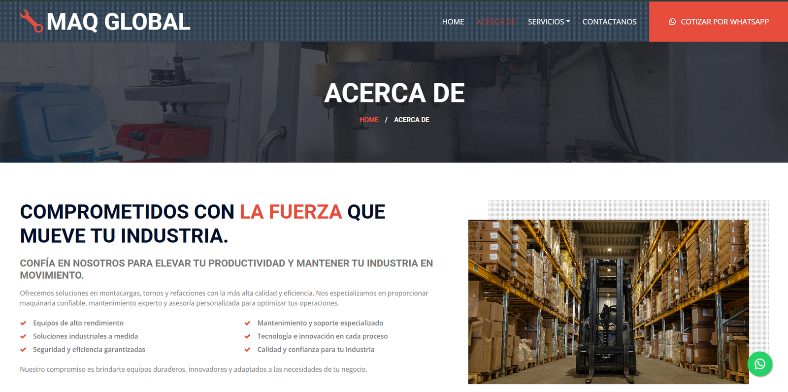 Acerca de en Macglobalmaquinaria