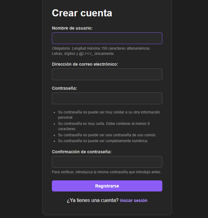 Crear Cuenta