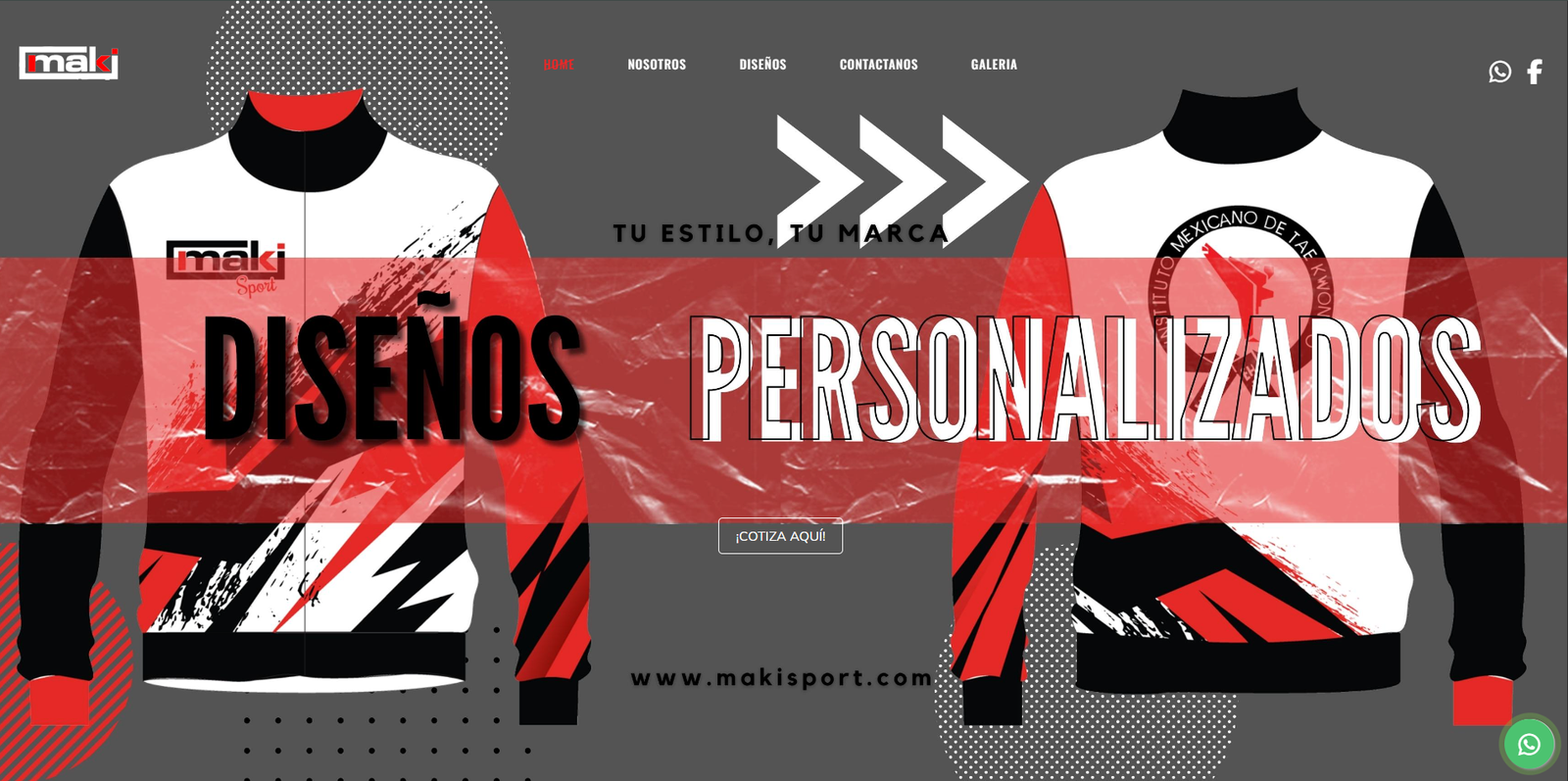 Sitio web para negocio de uniformes deportivos